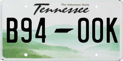 TN license plate B9400K