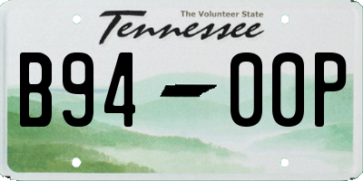 TN license plate B9400P