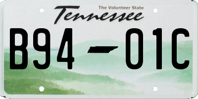 TN license plate B9401C