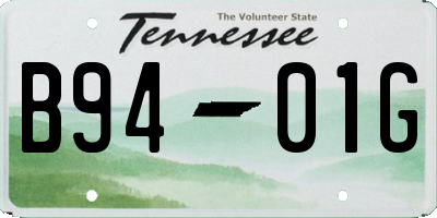 TN license plate B9401G