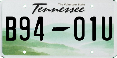 TN license plate B9401U
