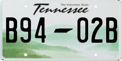 TN license plate B9402B