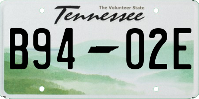 TN license plate B9402E