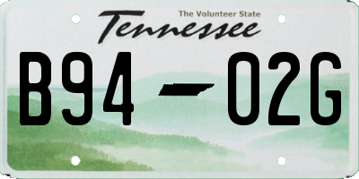 TN license plate B9402G