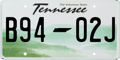 TN license plate B9402J