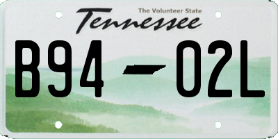 TN license plate B9402L