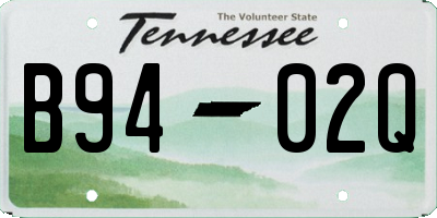 TN license plate B9402Q