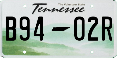 TN license plate B9402R