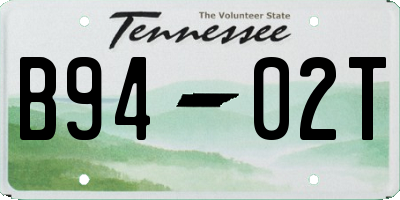 TN license plate B9402T