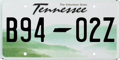 TN license plate B9402Z