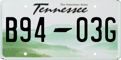 TN license plate B9403G