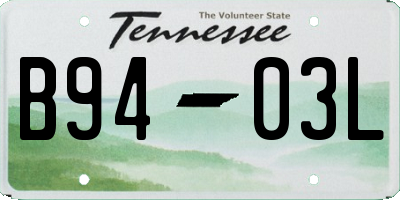 TN license plate B9403L
