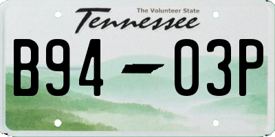 TN license plate B9403P