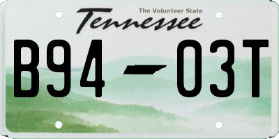 TN license plate B9403T