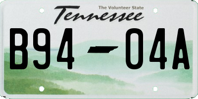 TN license plate B9404A