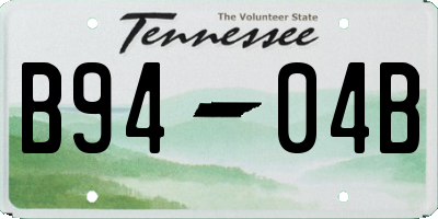 TN license plate B9404B