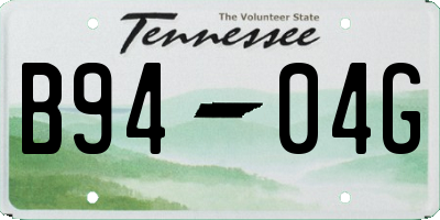 TN license plate B9404G