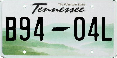TN license plate B9404L