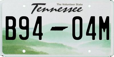 TN license plate B9404M