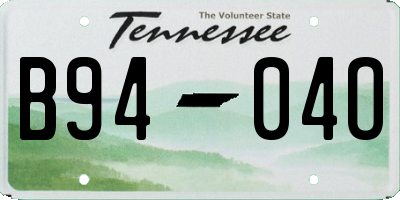 TN license plate B9404O