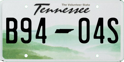 TN license plate B9404S