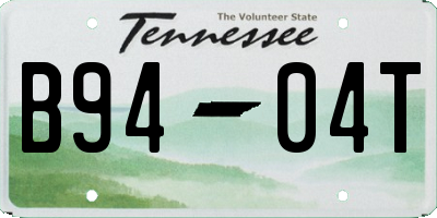 TN license plate B9404T