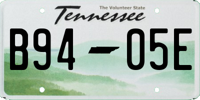 TN license plate B9405E