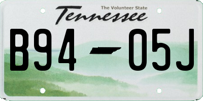 TN license plate B9405J