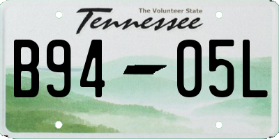 TN license plate B9405L