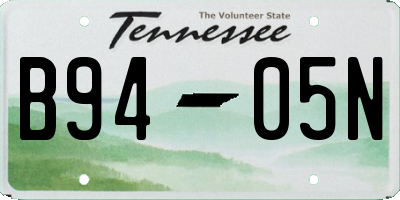 TN license plate B9405N