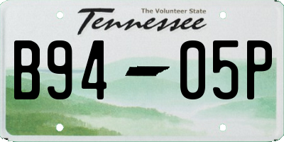 TN license plate B9405P