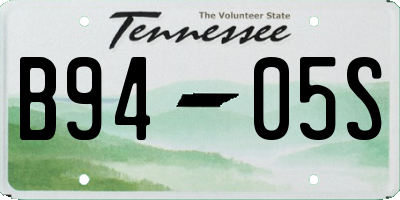 TN license plate B9405S