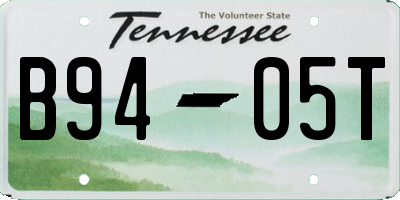 TN license plate B9405T