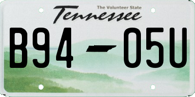 TN license plate B9405U