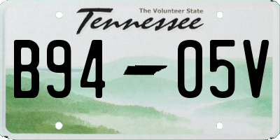 TN license plate B9405V