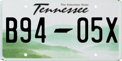 TN license plate B9405X