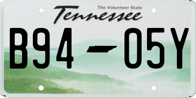 TN license plate B9405Y