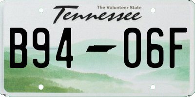 TN license plate B9406F