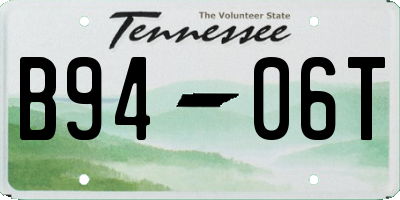 TN license plate B9406T