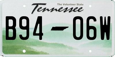 TN license plate B9406W