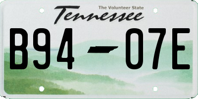 TN license plate B9407E