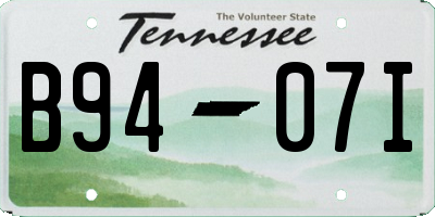TN license plate B9407I