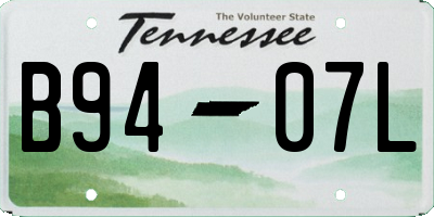 TN license plate B9407L