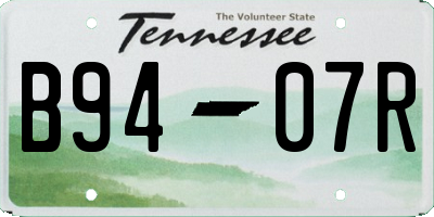 TN license plate B9407R