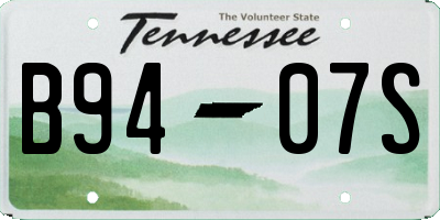 TN license plate B9407S