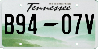 TN license plate B9407V