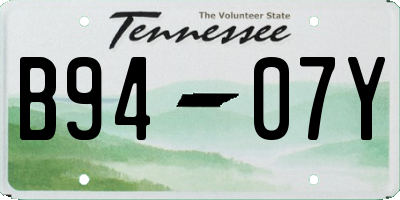 TN license plate B9407Y