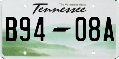 TN license plate B9408A