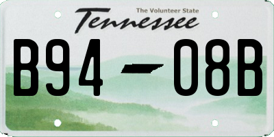 TN license plate B9408B