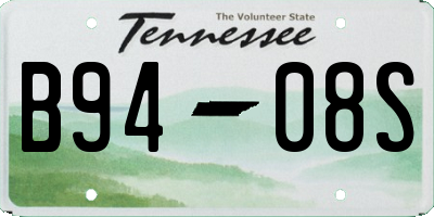 TN license plate B9408S